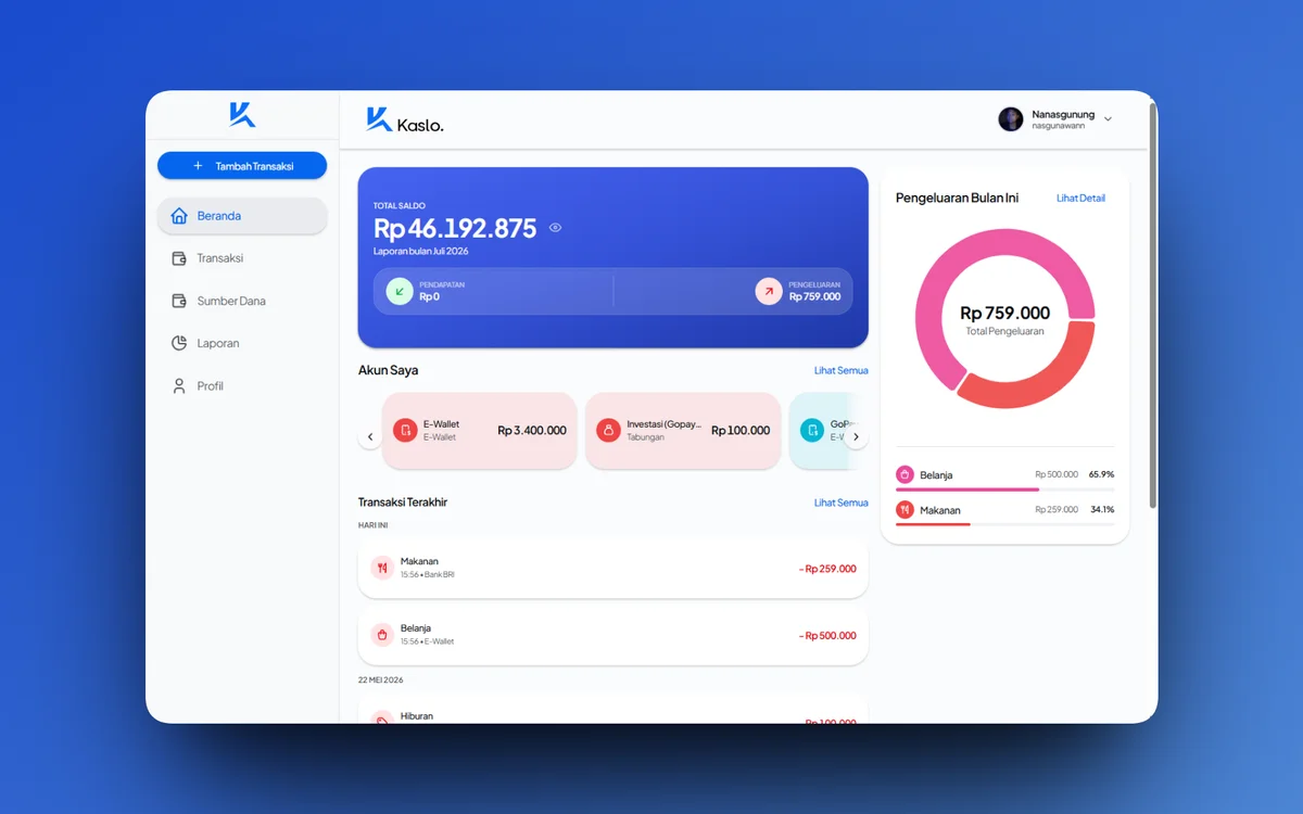 Kaslo – Personal Finance Management preview 3