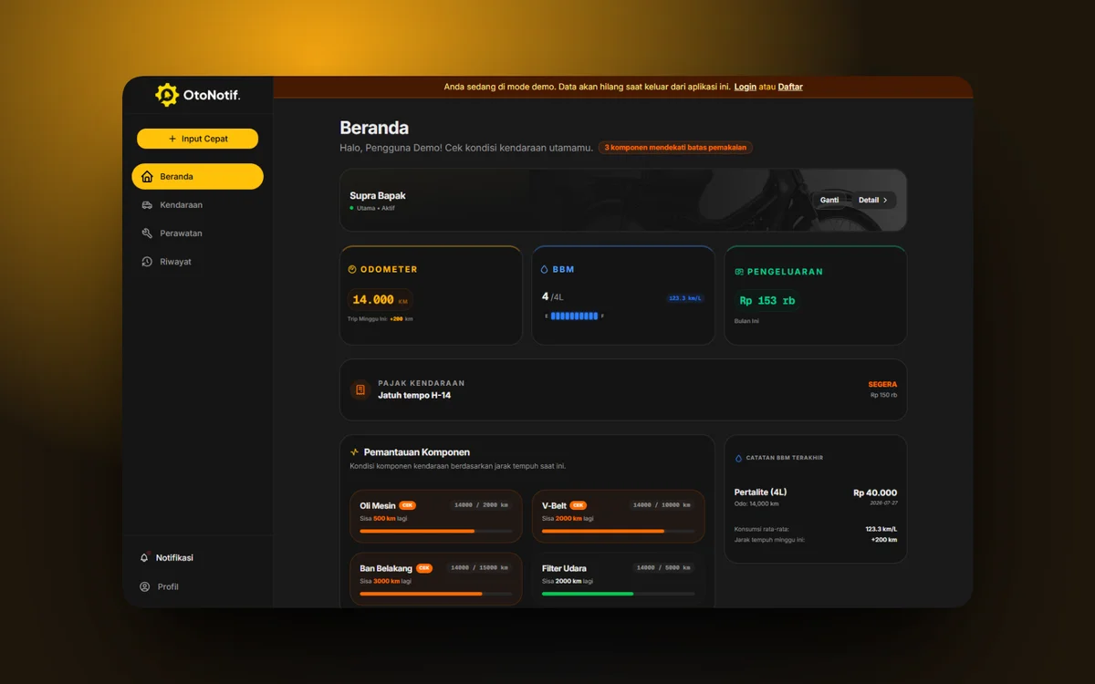 OtoNotif – Vehicle Health Tracker preview 2