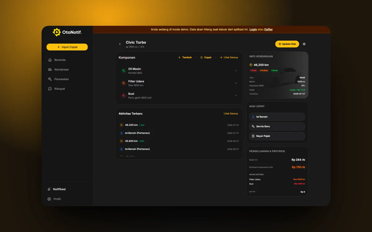 OtoNotif – Vehicle Health Tracker preview 3