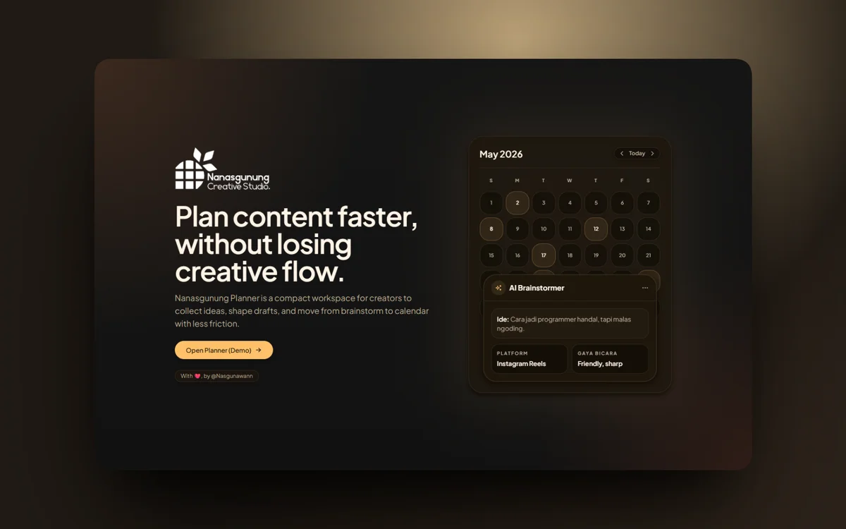 Nanasgunung Content Planner preview 1